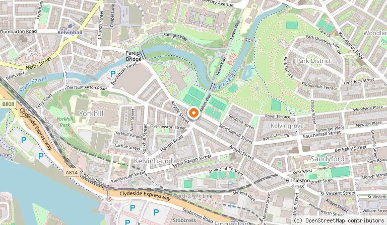 Map showing the location of The Butchershop Bar & Grill in Glasgow