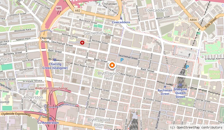 Map showing the location of The butterfly and the pig in Glasgow