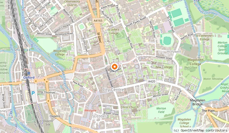 Map showing the location of The Buttery in Oxford