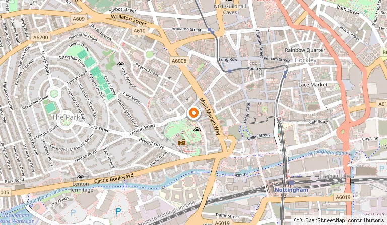 Map showing the location of The Castle - Pub and Kitchen in Nottingham