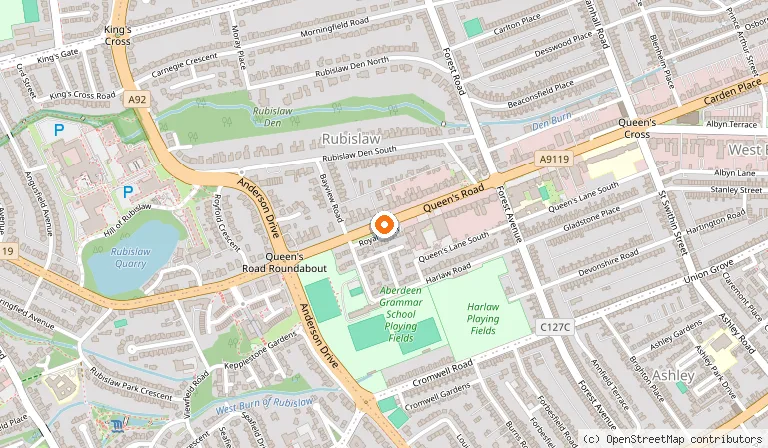 Map showing the location of The Chester Hotel in Aberdeen