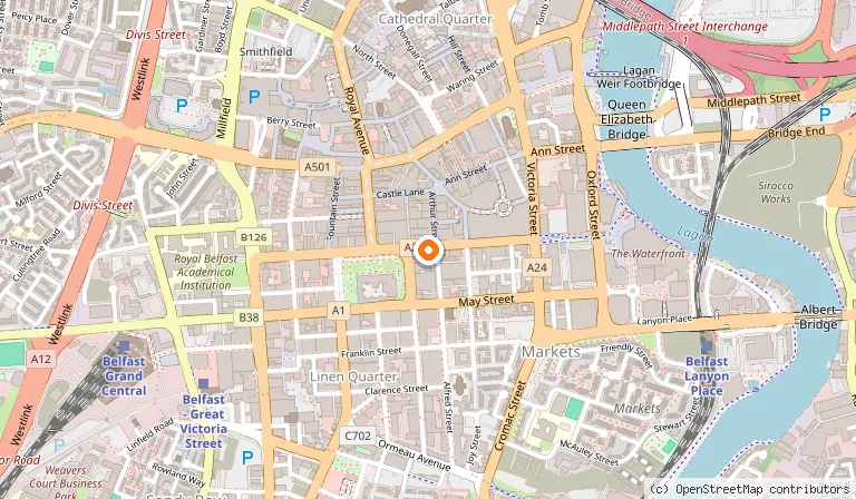 Map showing the location of The Chubby Cherub in Belfast