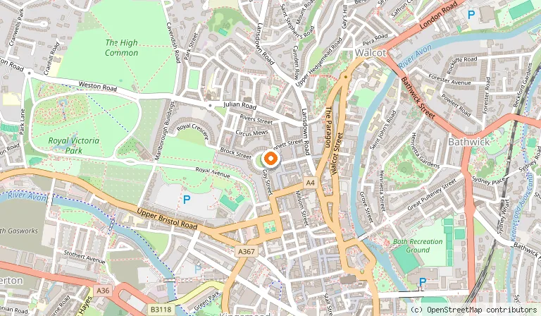 Map showing the location of The Circus in Bath