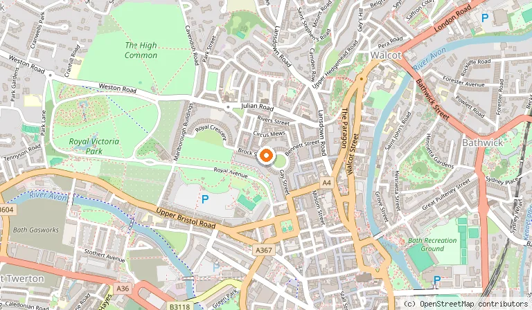 Map showing the location of The Circus Restaurant in Bath