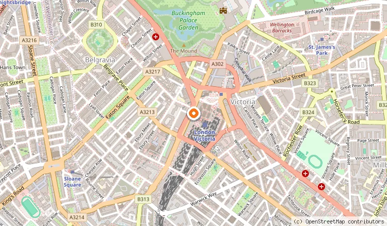 Map showing the location of The Clermont London, Victoria in London
