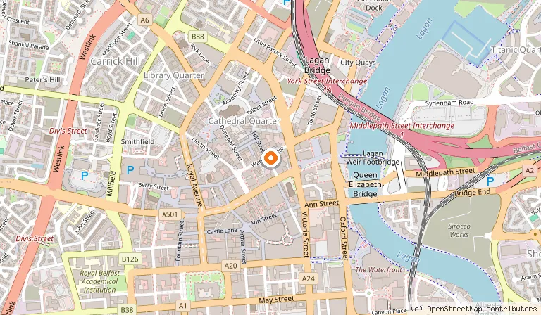 Map showing the location of The Cloth Ear in Belfast