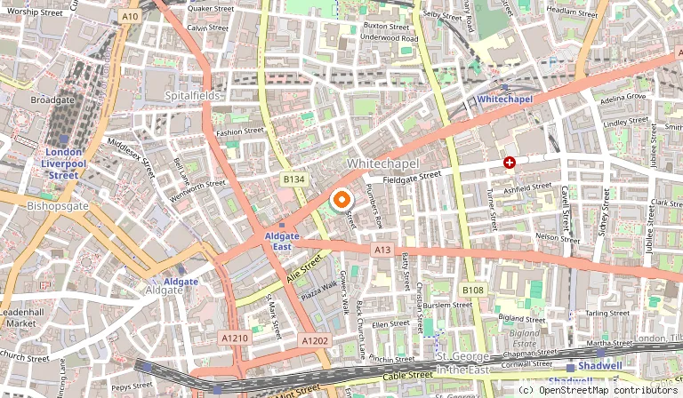 Map showing the location of The Corner London City in London