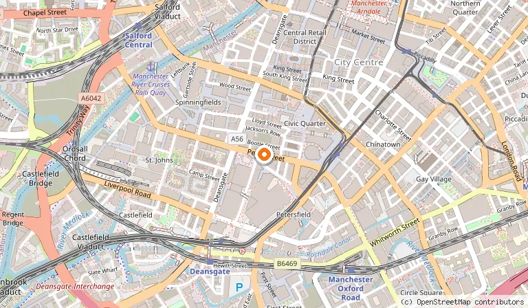 Map showing the location of The Edwardian Manchester A Radisson Collection Hotel in Manchester