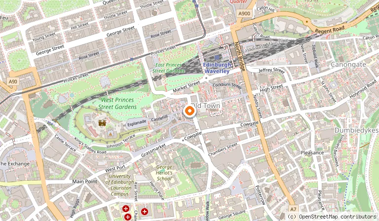 Map showing the location of The Ghost Bus Tours Edinburgh in Edinburgh