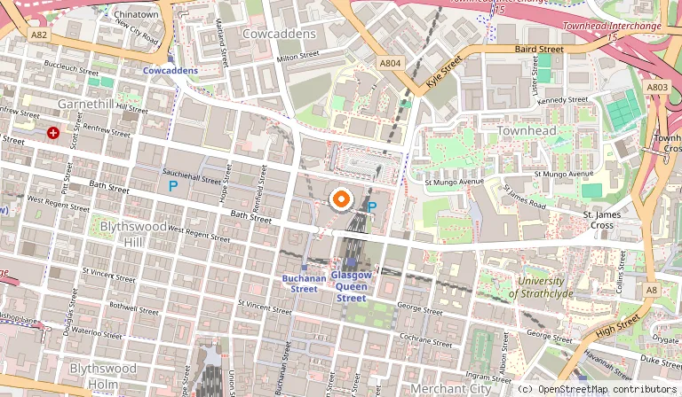 Map showing the location of The Glasgow Royal Concert Hall in Glasgow