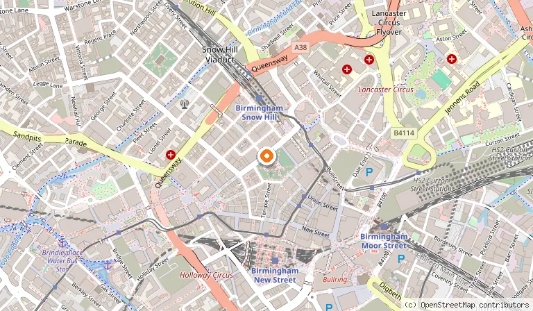 Map showing the location of The Grand Hotel Birmingham in Birmingham
