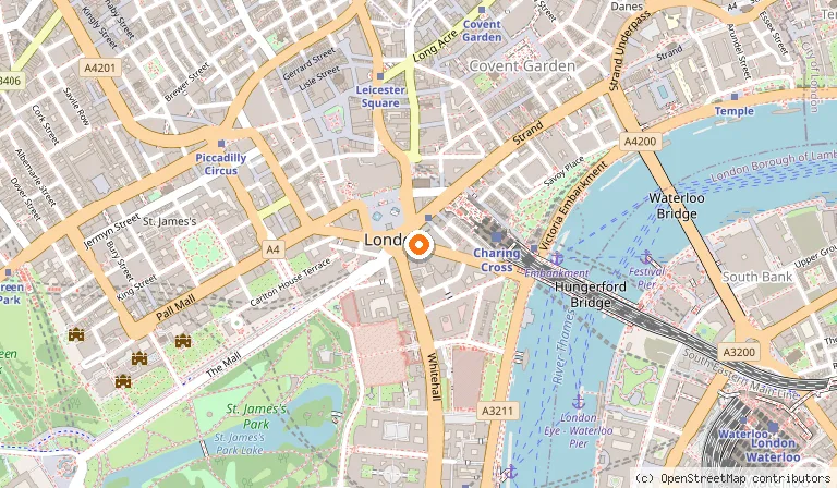 Map showing the location of The Grand in London