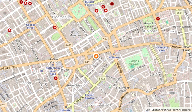 Map showing the location of The Hoxton, Holborn in London