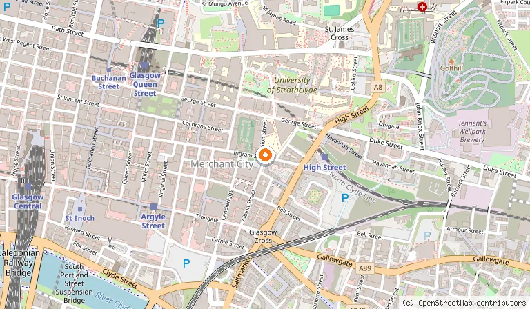 Map showing the location of The Italian Kitchen in Glasgow