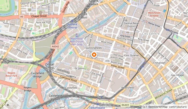 Map showing the location of The Ivy Asia, Spinningfields in Manchester