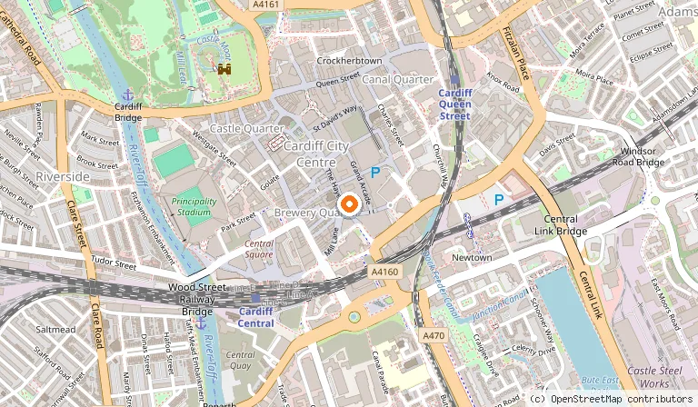 Map showing the location of The Ivy Cardiff in Cardiff