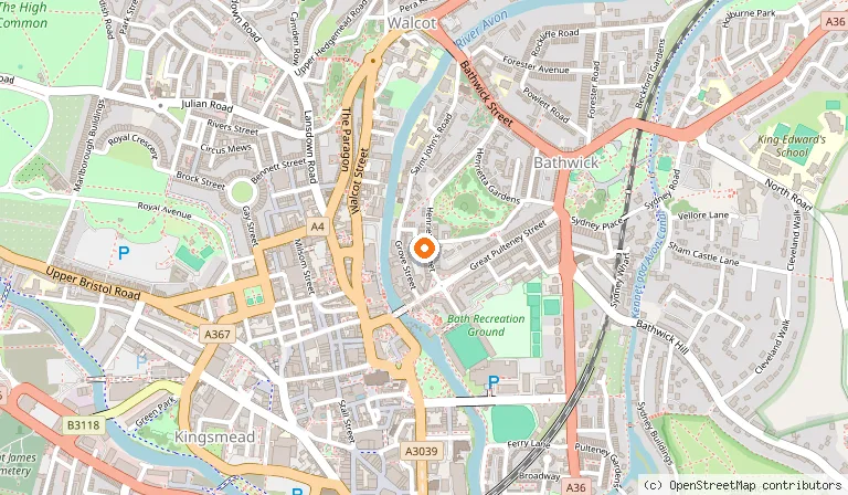 Map showing the location of The Kennard in Bath