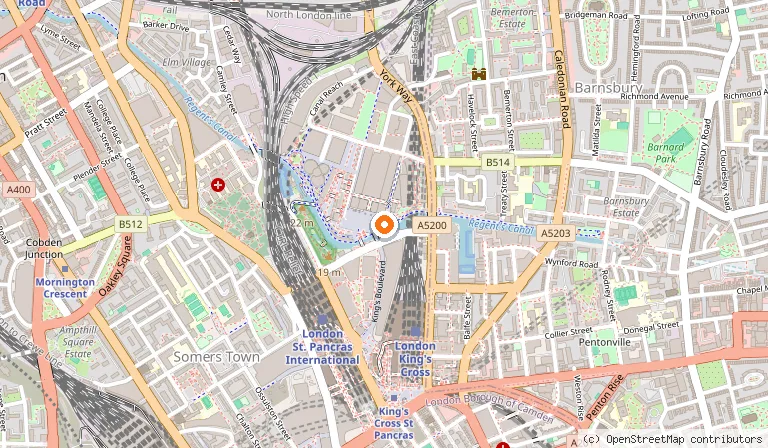 Map showing the location of The Lighterman in London