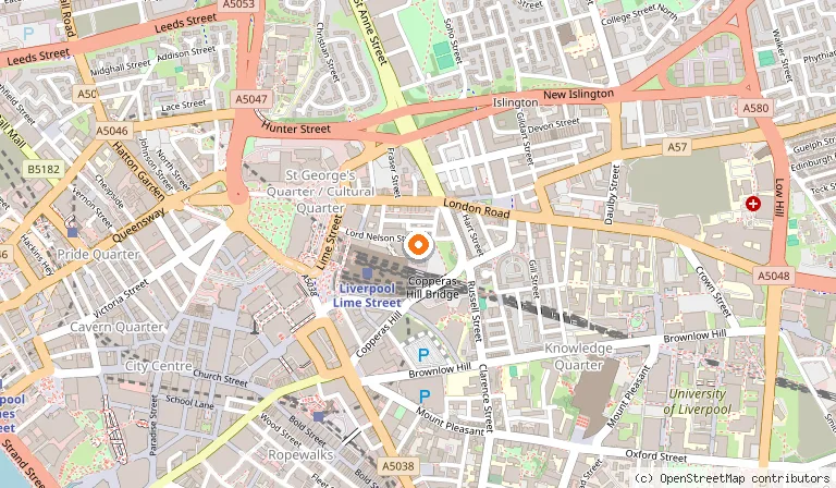 Map showing the location of The Liner Hotel in Liverpool