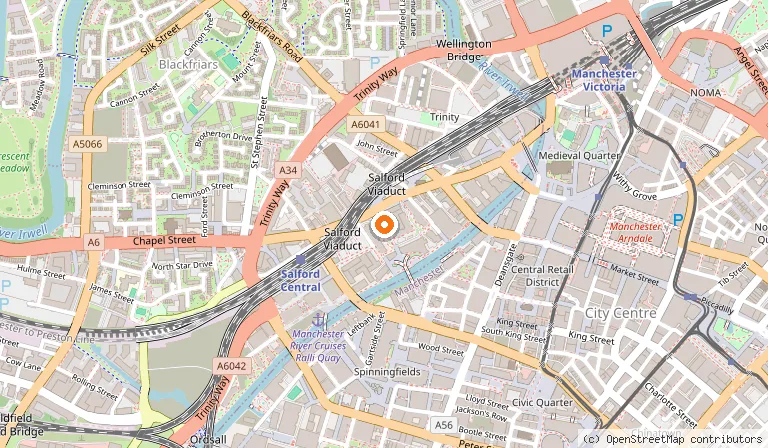 Map showing the location of The Lowry Hotel in Manchester