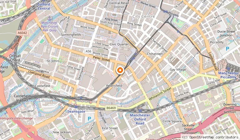 Map showing the location of The Midland in Manchester