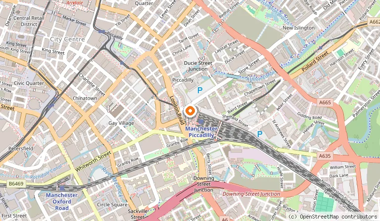 Map showing the location of The Mill in Manchester
