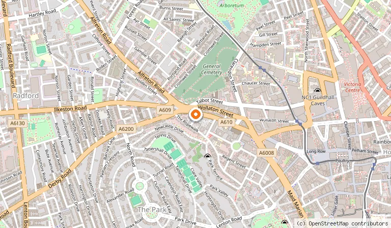 Map showing the location of The Museum Of Curiosities in Nottingham