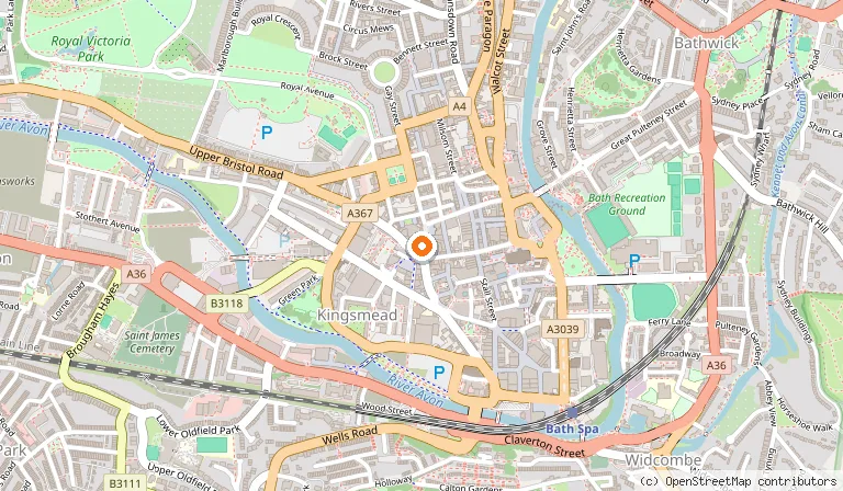 Map showing the location of The Oven in Bath