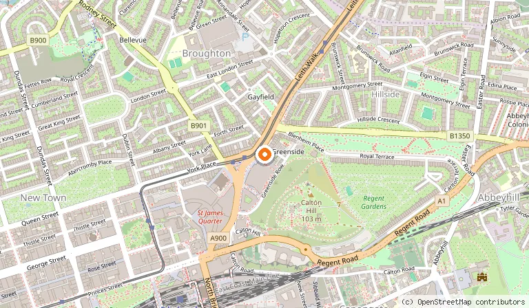 Map showing the location of The Parliament House Hotel in Edinburgh