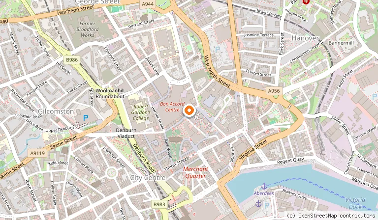Map showing the location of The Pig's Wings - Restaurant and Cocktail Bar in Aberdeen