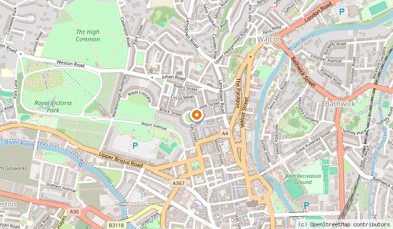 Map showing the location of The Queensberry Hotel in Bath