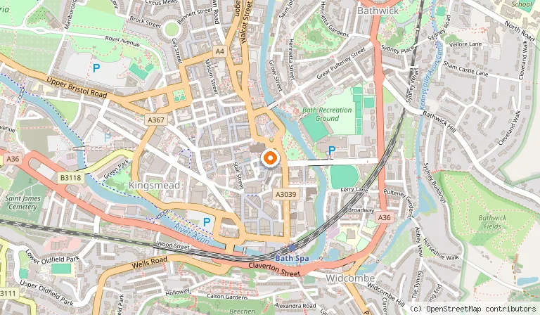 Map showing the location of The Real Italian Pizza Co in Bath