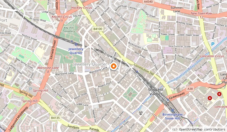 Map showing the location of The Rolling Mill in Birmingham