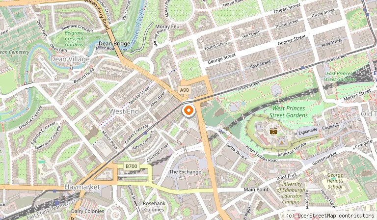 Map showing the location of The Rutland Hotel & Apartments in Edinburgh