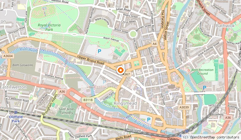 Map showing the location of The Scallop Shell in Bath