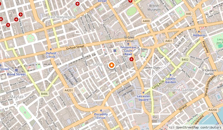 Map showing the location of The Seafood Bar in London