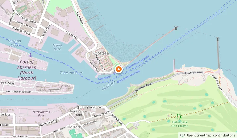 Map showing the location of The Silver Darling in Aberdeen