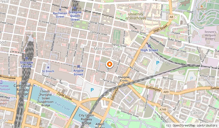 Map showing the location of The Social Hub Glasgow in Glasgow