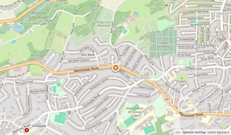 Map showing the location of The Sportsman in Sheffield