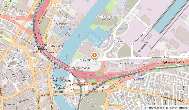 Map showing the location of The SSE Arena Belfast in Belfast