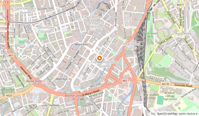 Map showing the location of The Street Food Chef in Sheffield