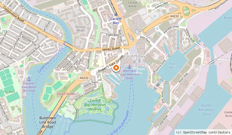 Map showing the location of The Sultan Restaurant in Cardiff