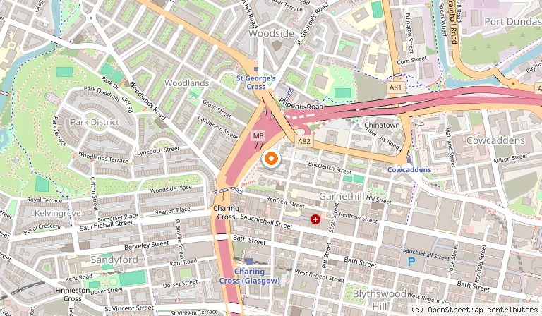 Map showing the location of The Tenement House in Glasgow