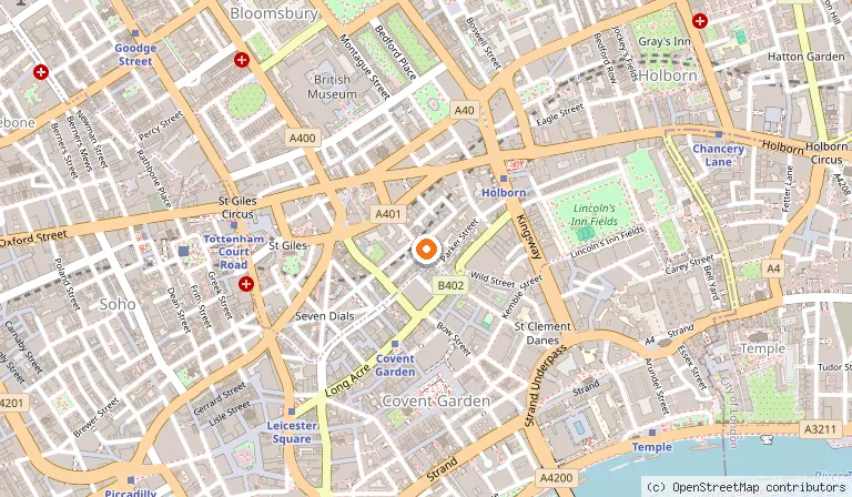 Map showing the location of The Top Secret Comedy Club in London