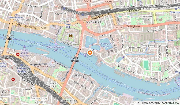 Map showing the location of The Tower Hotel in London