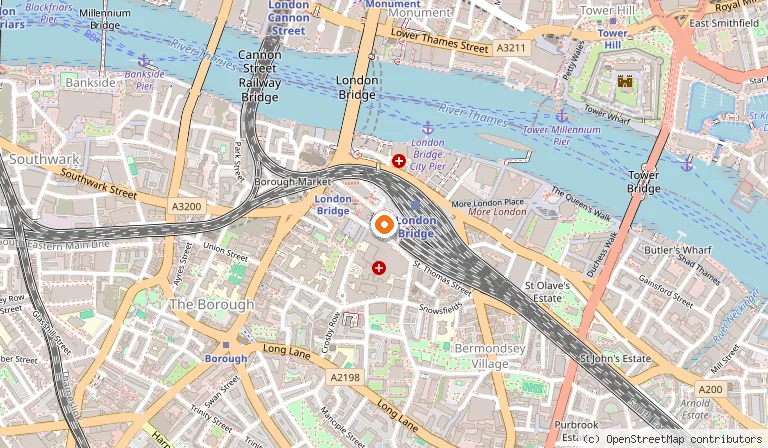 Map showing the location of The View from The Shard in London
