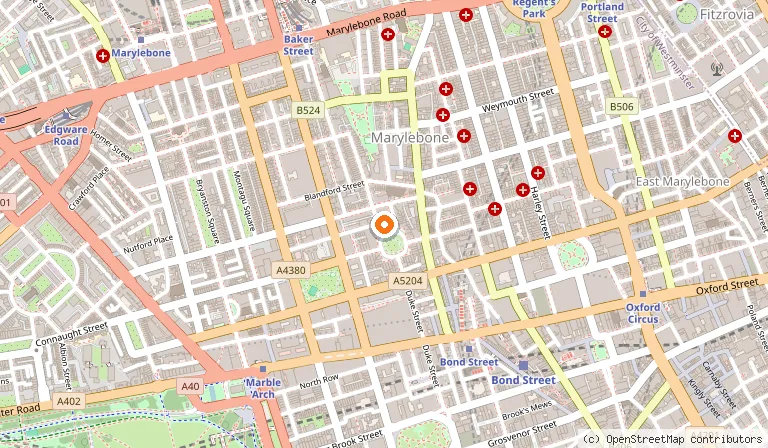 Map showing the location of The Wallace Collection in London
