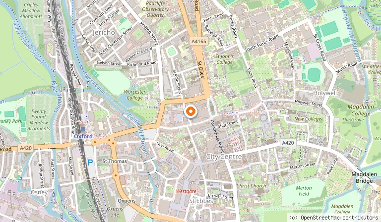 Map showing the location of The White Rabbit in Oxford