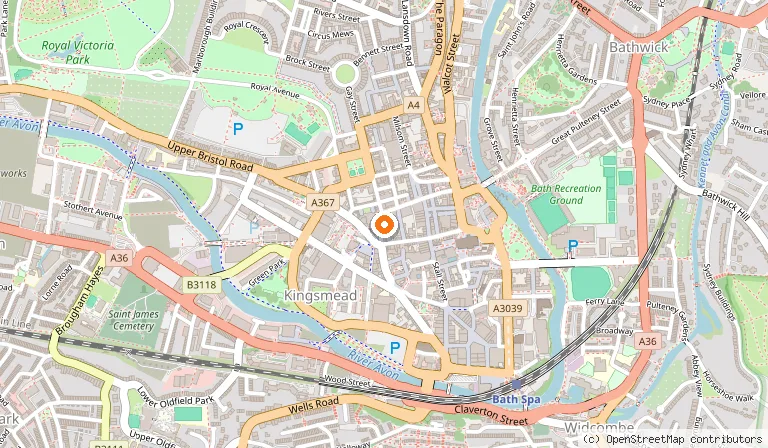 Map showing the location of The Z Hotel Bath in Bath