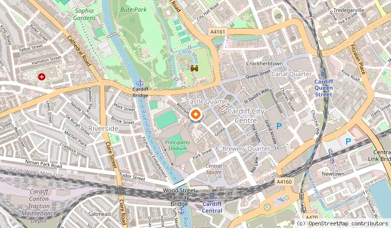 Map showing the location of Tiny Rebel Cardiff in Cardiff